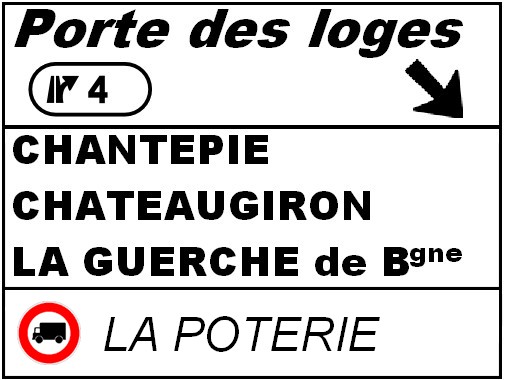 Sign exit Rennes Le Castel
